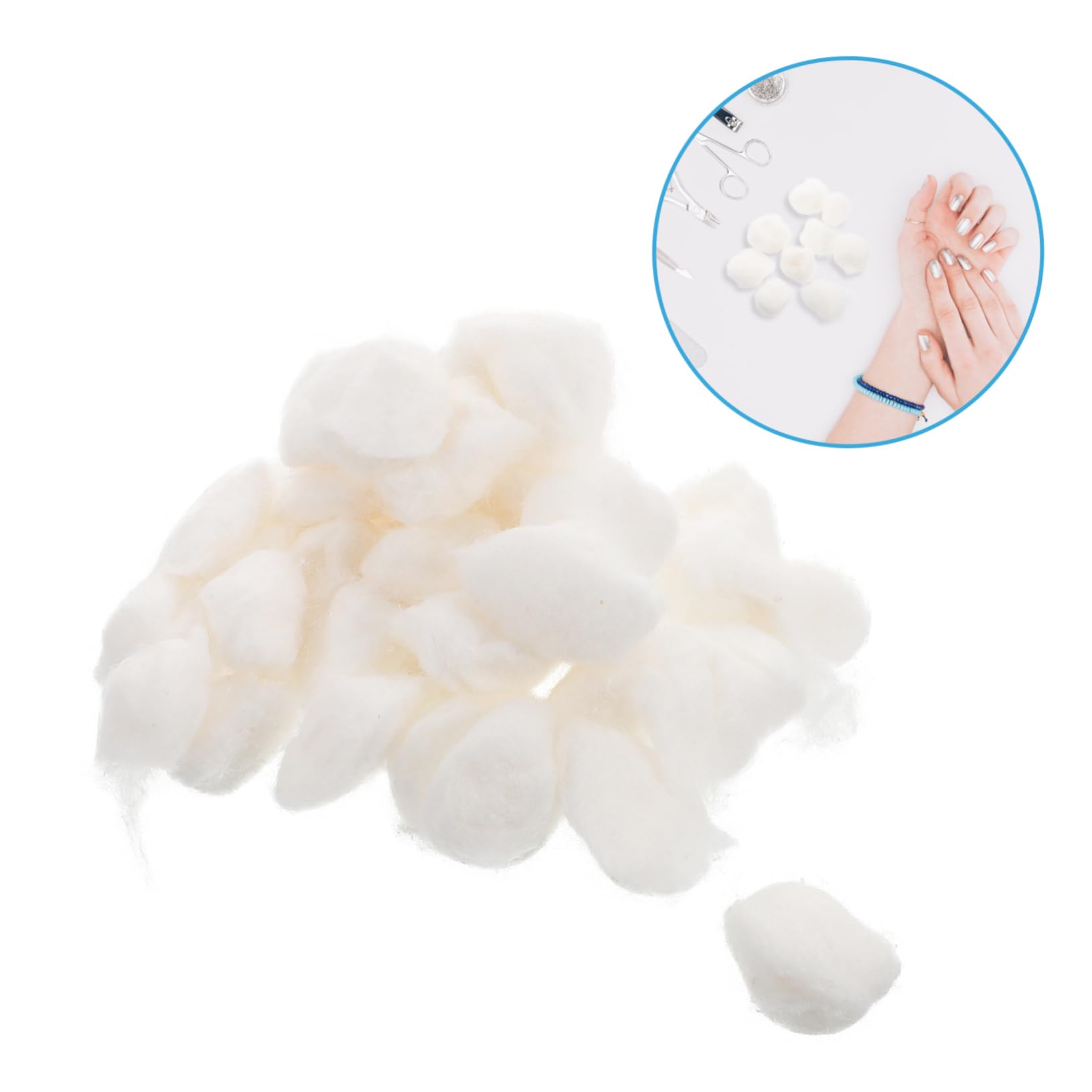 Batuffoli di Cotone Bianco 500g, Morbidi e Assorbenti per Unghie | Cotone Naturale, Uso su Pelle, Rimozione Make-up e Smalto, Formato Portatile da 500g