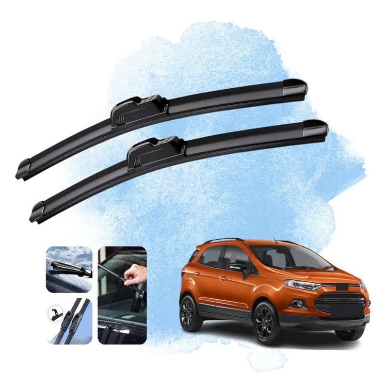 Image of Audio WHeels Perfect Fitting Frameless Windshield 100% Scratch Proof Cleaning Water Repellant Silicon Car Wiper Blades For Equipment Replacement, Set of 2 (D-22 inch & P-16 inch)