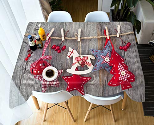 Tovaglie Tovaglia 3D - Natale Modello europeo Telone imbottito Tovaglia rettangolare per matrimoni Tessili per la casa Decorazio
