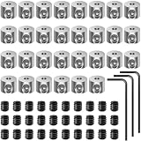 Lunhoo 30 Stück Pin Keeper Verschluss, Silber 6 x 5 mm, Sicherer Rückseite für Anstecker Pins, Broschen, Namensschilder, mit 30 Schrauben & 3 Schraubenschlüsseln