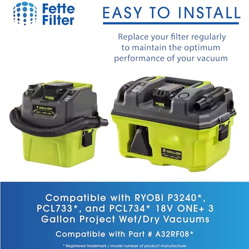 Fette Filter - Fette Filter - A32RF08 Fine Dust Replacement Filter Compatible With RYOBI 18V ONE+ P3240, PCL733, and PCL734 Compare to Part # A32RF08. Pack of 4 by Fette Filter - Used condition - Image 4