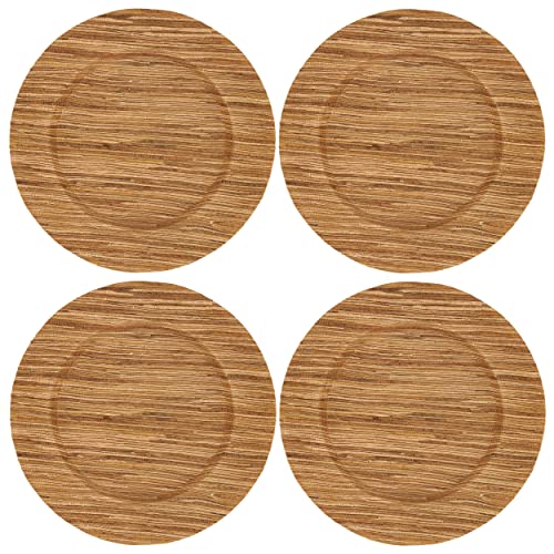 Platos decorativos redondos 13 pulg set 4 Beige natural miniatura 2