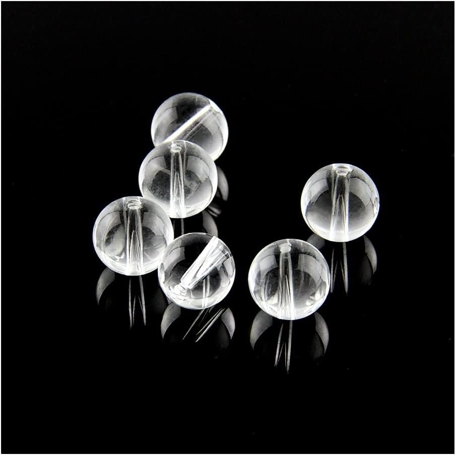Chandelier Crystal Prisms Pendants Crystal Smooth Round Beads Clear Glass Beads Chandelier Beads Spacer Decorative Loose Beads 4mm/6mm/8mm/10mm/12mm/14mm Chandelier Crystal Prisms Pendants (Color : 1