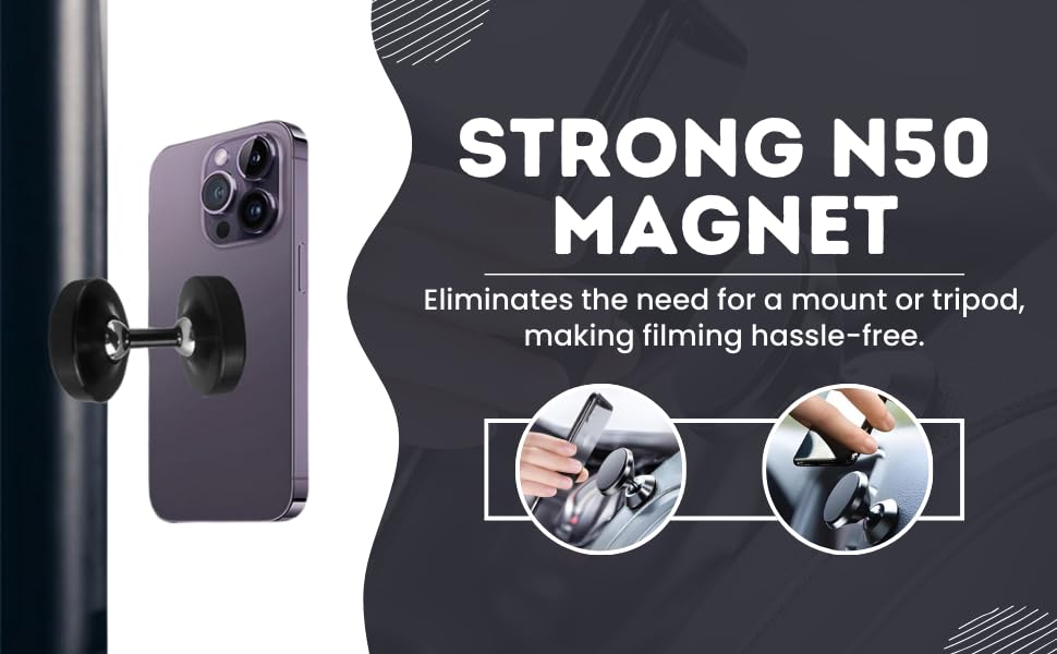 Image of KolorFish Heavy Duty Dual Magnetic Phone Holder for Gym | Magnetic Hold for Metal Surfaces | Mount for Mobile Videos and Pictures | Perfect for Content Creators