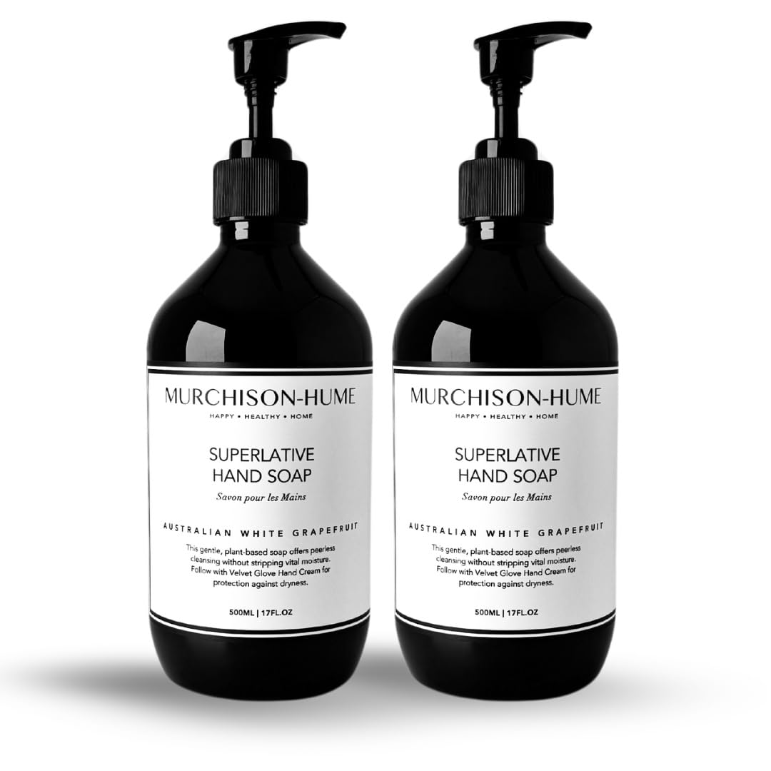 Murchison-Hume Superlative Hand Soap  Australian White Grapefruit, 2-Pack | Crisp Citrus Luxury for Kitchen or Bathroom | Non-Toxic, Moisturizing & Counter-Worthy Pump Bottles | 2 x 17oz