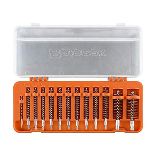 Raiseek 13 Pieces Bristle Gun Cleaning Bore Brush for Rifle Pistol Shotgun .17 .22/5.56MM .30/7.62MM .357/9MM .40 .45 12GA 20GA in Organized Storage Box