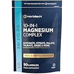 Magnesium Glycinate Complex | 500mg Elemental Magnesium | 10-in-1 Complex | Glycinate, Citrate, Malate, Oxide, Taurate & More | 90 Vegan Capsules | by Horbaach