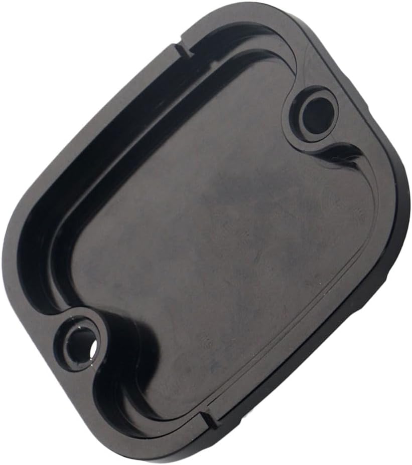 Front Rear Brake Master Cylinder Cover, Motorcycle Brake Master Clutch Cylinder Covers, Front Brake Reservoir Master Cylinder Cover Compatible with Harley Dyna Softail, Black+Silver