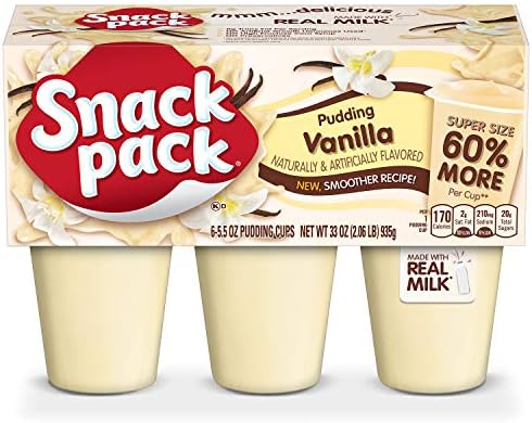 Snack Pack Super Size Vanilla Flavored Pudding Cups, 5.5 oz., 6-Count (Pack of 8), Kosher