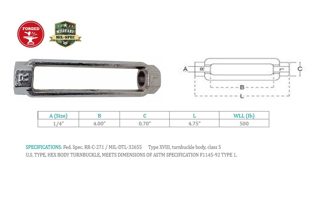 Prolinemax Stainless Steel T316 Drop Forged 1/4