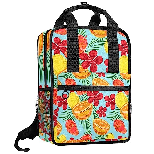 Sac à dos garçons confort bretelles réglables et grand volume motif fruits multicolores