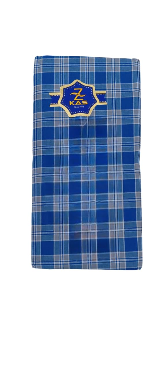 Traditional Men's Cotton Checked Lungi Z Chand 999 Original Branded – 2.10 Meters Long Multicolor-image-47
