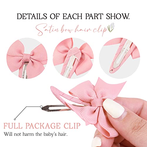 40Pcs Snap Baby Hair Bows Clips For Girls Grosgrain Ribbon Fully Wapped 2 Inch Infant Hair Barrettes Accessories For Baby Girls Newborns Toddler #TOP2