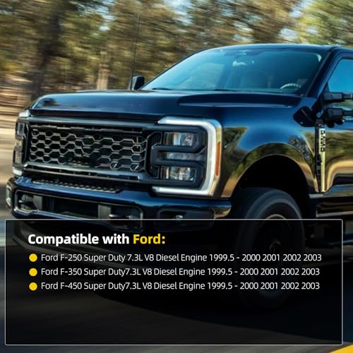 Image of Dasbecan Oiled Cold Air Intake 7.3 Diesel Kit Air Intake Pipe With Oiled Filter Replacement Compatible with1999.5-2003 Ford F-250 /F-350 / F-450 Super Duty 7.3L V8 Powerstroke Diese Engine