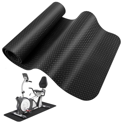 Hahorpa 43*120cm Treadmill Mat Floor Protector Anti Vibration Turbo Trainer Mat Non-Slip Double-Sided Silicone Exercise Mats Thick Stable Gym Floor Mats for Fitness Equipment Indoor Cycling Home