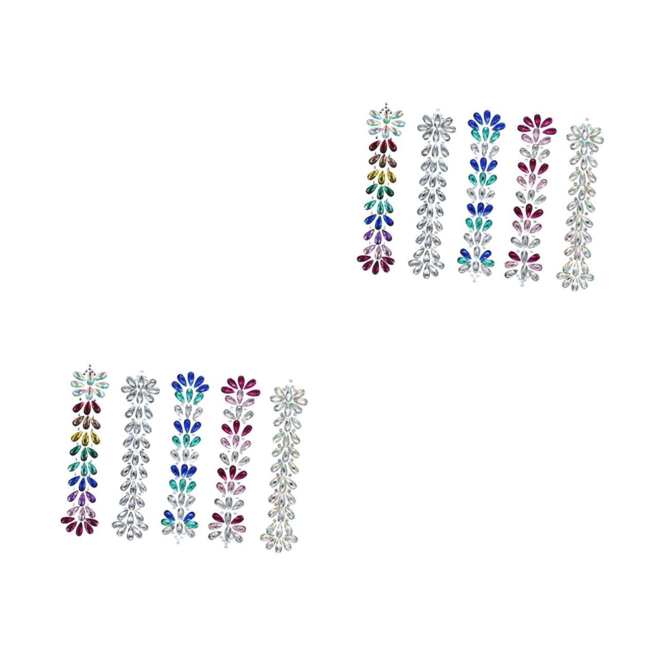 FRCOLOR 10piezas Pegatinas Para Maquillaje y Fiesta Adornos Faciales De Acrílico Para Mujeres Para y