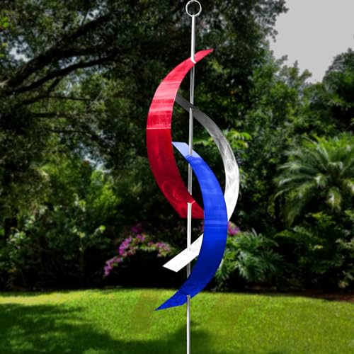 Statements2000 Firecracker Massive Metal Art Sculpture by Jon Allen - Stunning Indoor & Outdoor Metal Yard Art, Elegant Home Decor, Large Lawn Statue & Garden Sculpture - Red, Silver, Blue