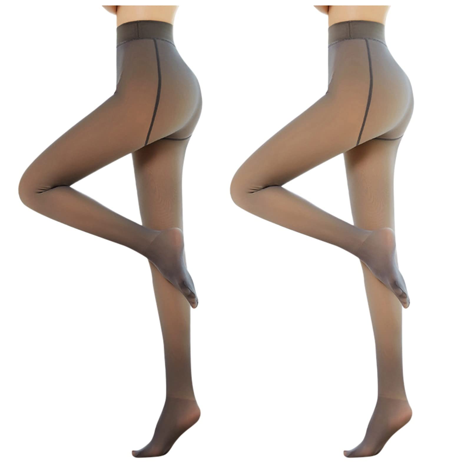 Lot de 2 chaussettes courtes pour femme - En laine - Élastique - Taille M - Plus - Pour femme - En velours - 220 g - Avec pieds - Faux chaussettes épaisses - Taille 47 50, marron, taille