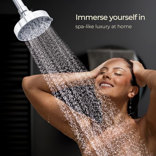 Image of Mila AquaPulse Multi-Function Overhead Shower Head | 5-Function Rain Massage Mist Bubble Mixed Spray| Chrome Finish Round Showerhead | Durable ABS Body, Easy Install | Bathroom Fitting