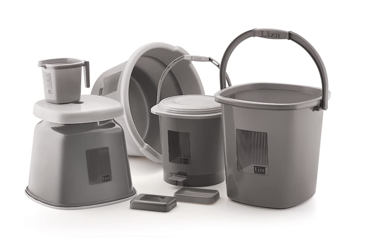 LD LUCIDO DECORE Bathroom Accessories Set Plastic Bath Set Bathroom Bucket, Mug, Stool, Soap Case, Tub and Dustbin 6 Pieces Combo Set for Home, Kitchen & Bathroom- Grey (B0B2YHWFTY) Amazon Price History, Amazon Price Tracker