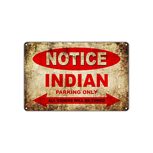 Indian Motorcycles Bikes Only All Others Will Be Towed Parking Sign Vintage Retro Metal Decor Art Shop Man Cave Bar Aluminum 8"x12" Sign Plate