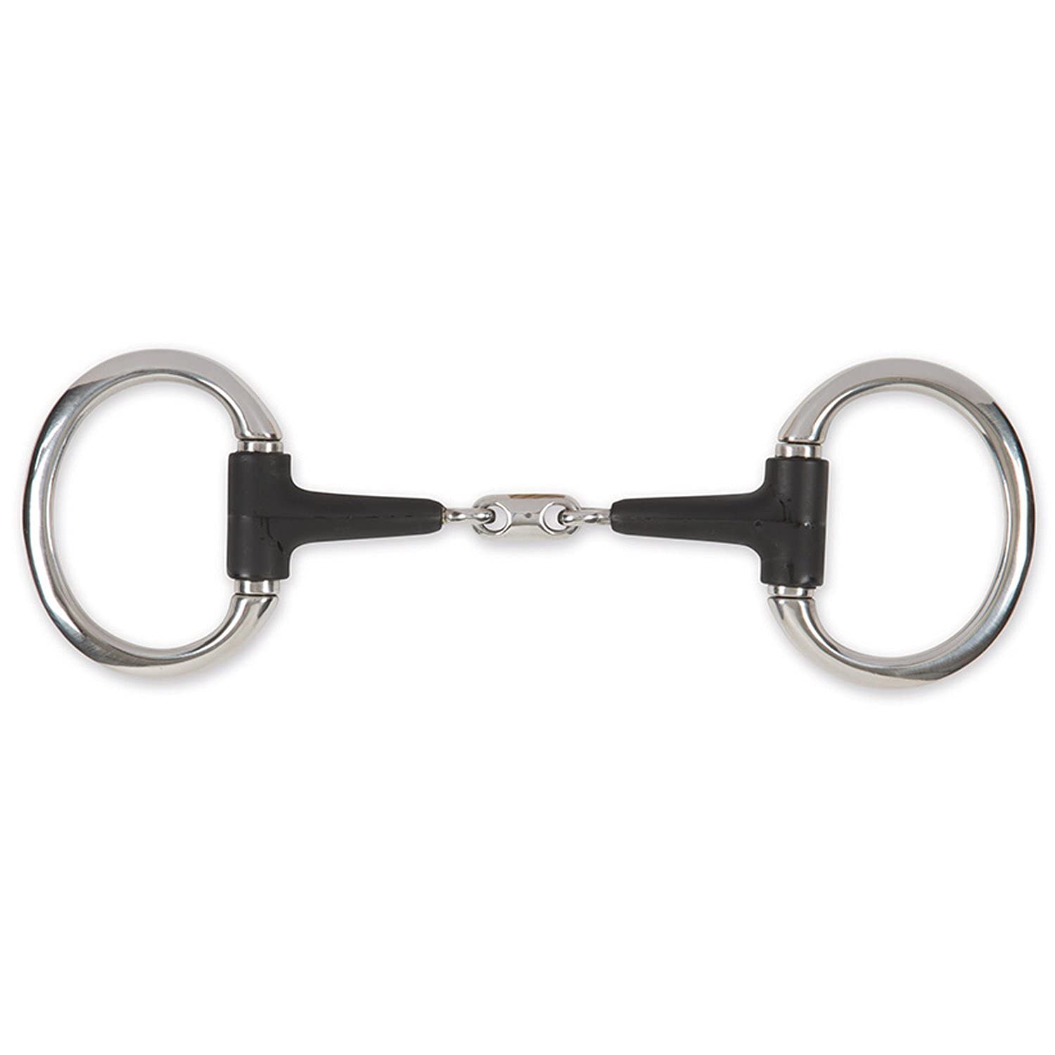 Shires Equikind Plus Eggbutt Peanut Link Bit 4 1/2 inch Silver Black