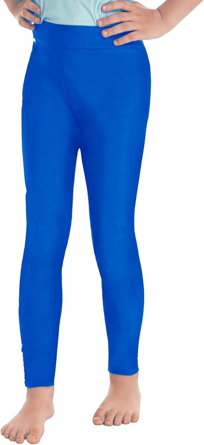 JanJean Girls Athletic Leggings Kids High Waist Leggings Yoga Pants Leotards Gymnastic Sports Workout Running Dancing