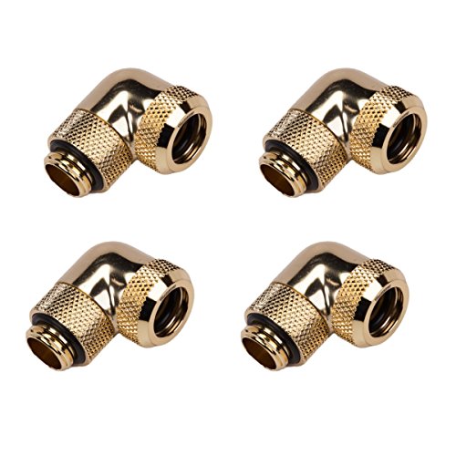 Barrow G1/4" to 12mm Multi-Link Fitting, 90 Degree Rotary, Gold, 4-Pack