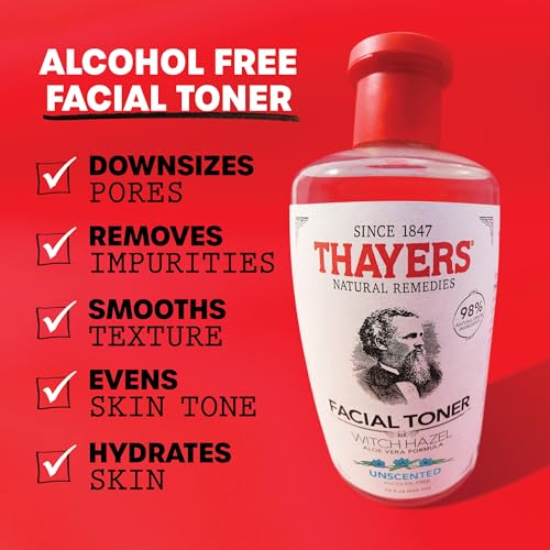 Thayers Alcohol-Free, Hydrating, Unscented Witch Hazel Facial Toner with Aloe Vera Formula, Suitable for All Skin Types, Even Sensitive, Dermatologist Tested For Safety, Vegan, Cruelty-Free, 355ml - Image 3