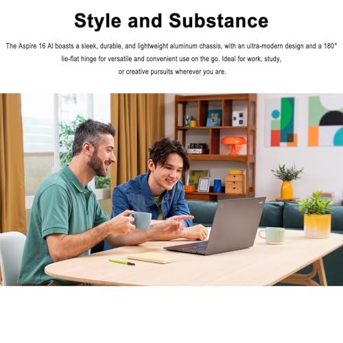 Image of Acer Aspire 16 inch AI Copilot+ PC Touchscreen Laptop - Intel Core Ultra 9 Processor 288V - WUXGA (1920 x 1200) - 32GB RAM - 128GB SSD - Windows 11 Home - Backlit Keyboard