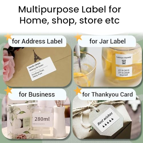 Image of SEZNIK Thermal Lables, 50mmx25mm Label Roll Paper, 2 inch Self-Adhesive Thermal Paper For Thermal Printer [Printer NOT Included] (White - 50mmx25mm - Thermal Label Roll-Pack Of 5), 250 Labels