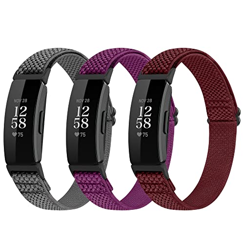 Image of Adjustable Elastic Nylon Sport Bands Compatible with Fitbit Inspire 3 /Inspire 2 /Inspire /Inspire HR /Ace 2 /Ace 3, Soft Loop Stretchy Straps Replacement Wristbands for Fitbit Inspire Women Men