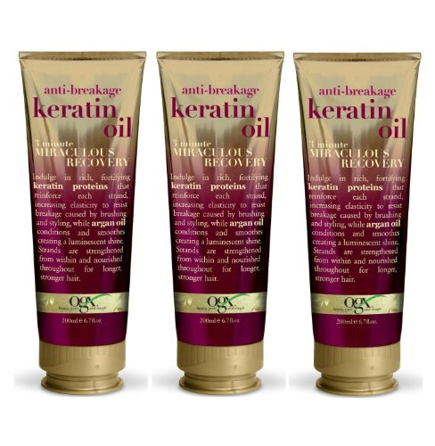 OGX Anti-Breakage Keratin Oil 3 Minute Miraculous Recovery, 6.7 Ounce (3 Pack)