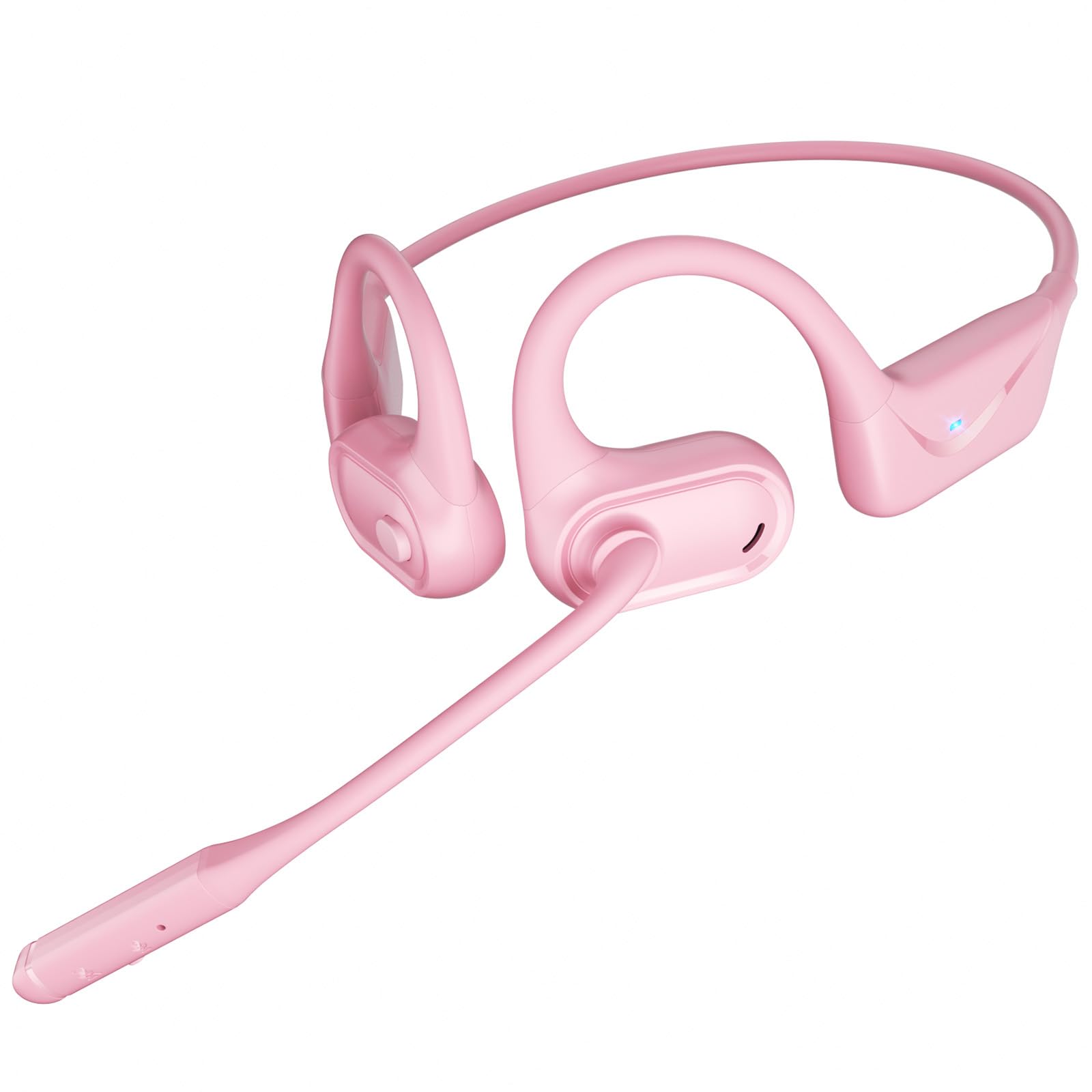 Open Ear Headphones with Mic, 29g Bluetooth Headset, Sweat Resistant,12Hrs, Dual Connect, Wireless Bluetooth Headphones with Noise Cancelling