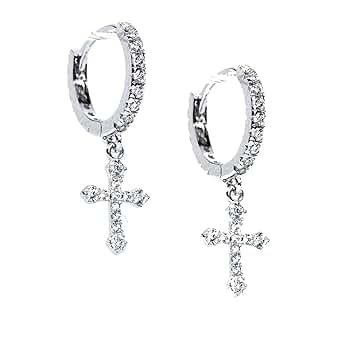 Amazon.com: Men's 925 Sterling Silver Dangle Cross Drop