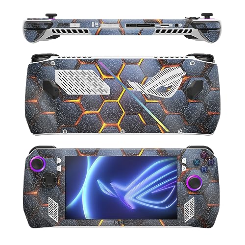 Image of MightySkins Glossy Glitter Skin Compatible with Asus ROG Ally - Lava Hex | Protective, Durable High-Gloss Glitter Finish | Easy to Apply, Remove, and Change Styles