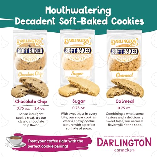 Image of Darlington Snacks Individually Wrapped Oatmeal Cookies Soft Baked, 100% Nut Free Soft Baked Cookies Oatmeal, Made in USA, 0.75 Oz, 216 Count
