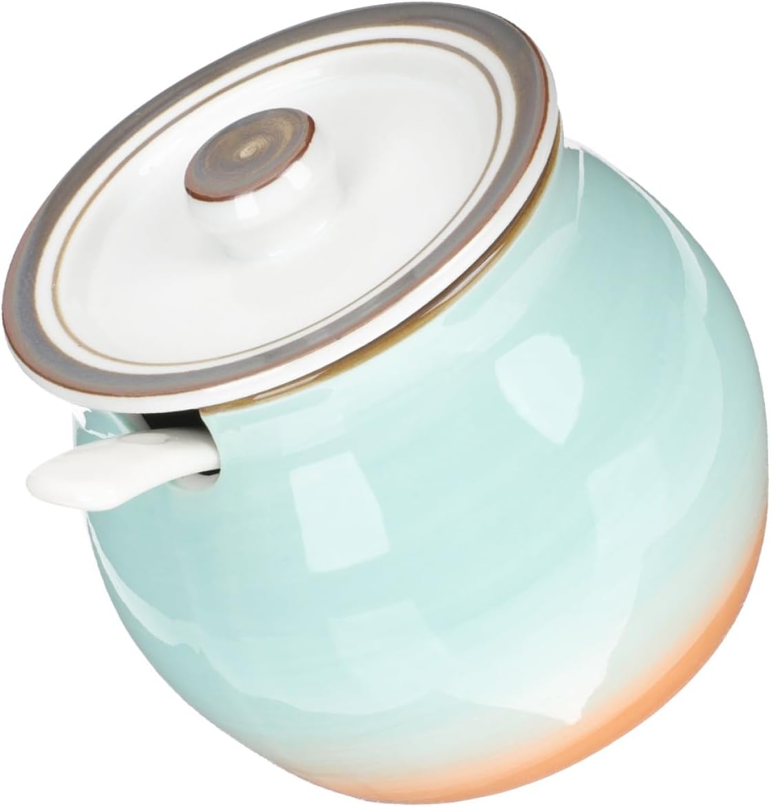 jojofuny Ceramic Spice Jar with Spoon 1300ml Kitchen Condiment Container Salt and Sugar Storage Canister for Home Cooking