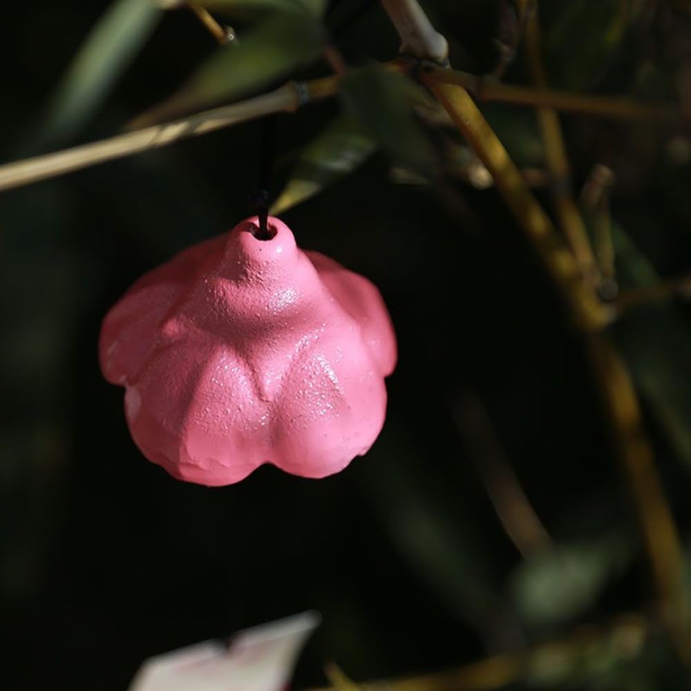 Cherry Blossom Small Japanese Wind Chimes Outdoor, Handmade Pendants Wind Bells, Cast Iron Wind Chimes for Outside with Soothing Melodic Tones for Garden Patio Balcony Home Décor, Pink