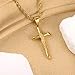 ALEXCRAFT Gold Plated Cross Necklace for Men Gold Cross Necklaces for Women Trendy Stainless Steel Crucifix Pendant with 3mm 21inch Rope Chain