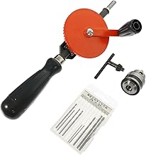 jojofuny Handbohrmaschine mit Verschleißfestem Griff 3/8 aus Stahl Manuelle Handbohrmaschine für Holzarbeiten und Basteln für Schüler und Heimwerker