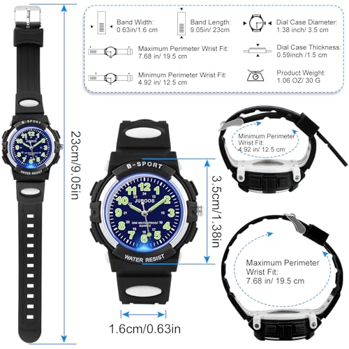 Image of Juboos Kids Watch Analog for Boys Girls, Childrens Waterproof Soft Strap Kids Time Teaching Quartz Wristwatch for Ages 5-15