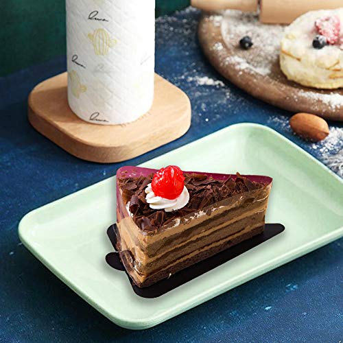 4 Pack Big Rectangular Dinner Plates, Roucerlin Unbreakable Wheat Straw Plates, Reusable Durable Lightweight Salad Plate For Fruits, Snack, Pasta, Cake, Dessert, Dishes (9.3In, Green) #TOP4