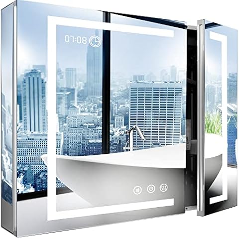 LED-Spiegel-Medizinschrank (36 x 32 Zwei Türen) Cover