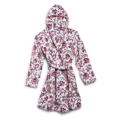 Vera Bradley womens Plush Fleece Robe Loungewear, Felicity Paisley Pink, Small to Medium US
