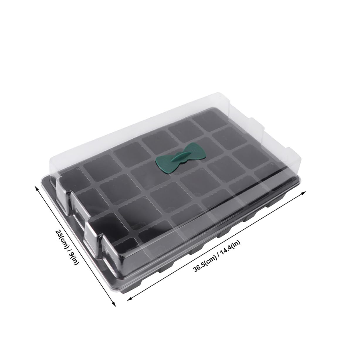 SHINEOFI Lot de 3 Sets de Sets de Plateaux de Germination en PVC Noir Couvercle Transparent, 24 Alvéoles pour Semis, Maintien de Chaleur et Humidité, pour Graines et Plantes