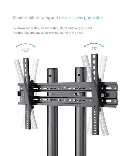 Rolling Tv Bracket Mobile Floor Cart Mute Bracket 32-70 Inch Monitor Tv Rack Display With Wheels And Tilt Mount, Height Adjustable Floor Tv Stand Holds Up To 165 Lbs (Black) (D910) #TOP5