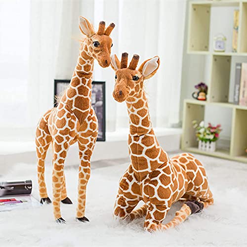 Hengqiyuan Riesen Giraffe Kuscheltier Groß Plüschtier Puppe Deko Geschenk Kinder Spielzeug XXL Braun Gelb,120cm