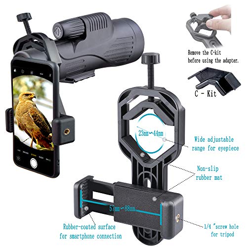 Adaptador de telescopio para smartphone universal compatible con iPhone y Samsung 2