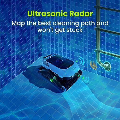 Zima Pro Cordless Robotic Pool Cleaner - Wall & Waterline Cleaning, Smart Mapping Pool Cleaner with 180 µm Filter, Intelligent APP Control - All Pool Types, 21.5x16.5, White - Image 4